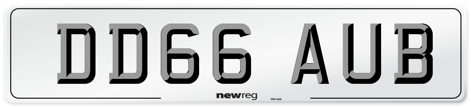 DD66 AUB Number Plate from New Reg